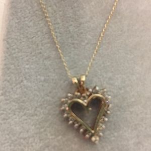 14K Gold Heart Diamond necklace